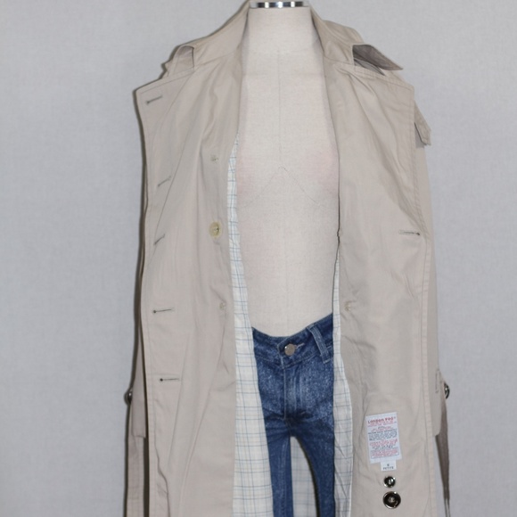 London Fog beige Double Breasted Trench Coat - Picture 6 of 15